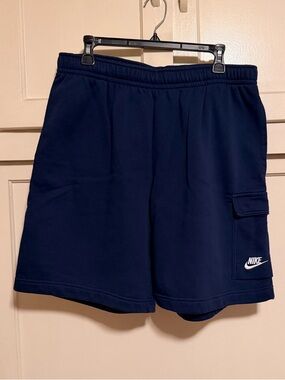 Nike Men's Navy Sweat Shorts with Side Pocket